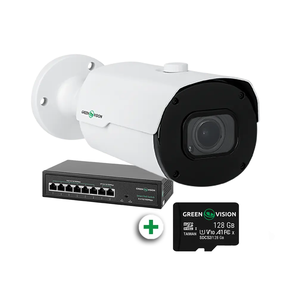 Комплект відеоспостереження на 1 IP камеру GreenVision GV-802 - фото 2