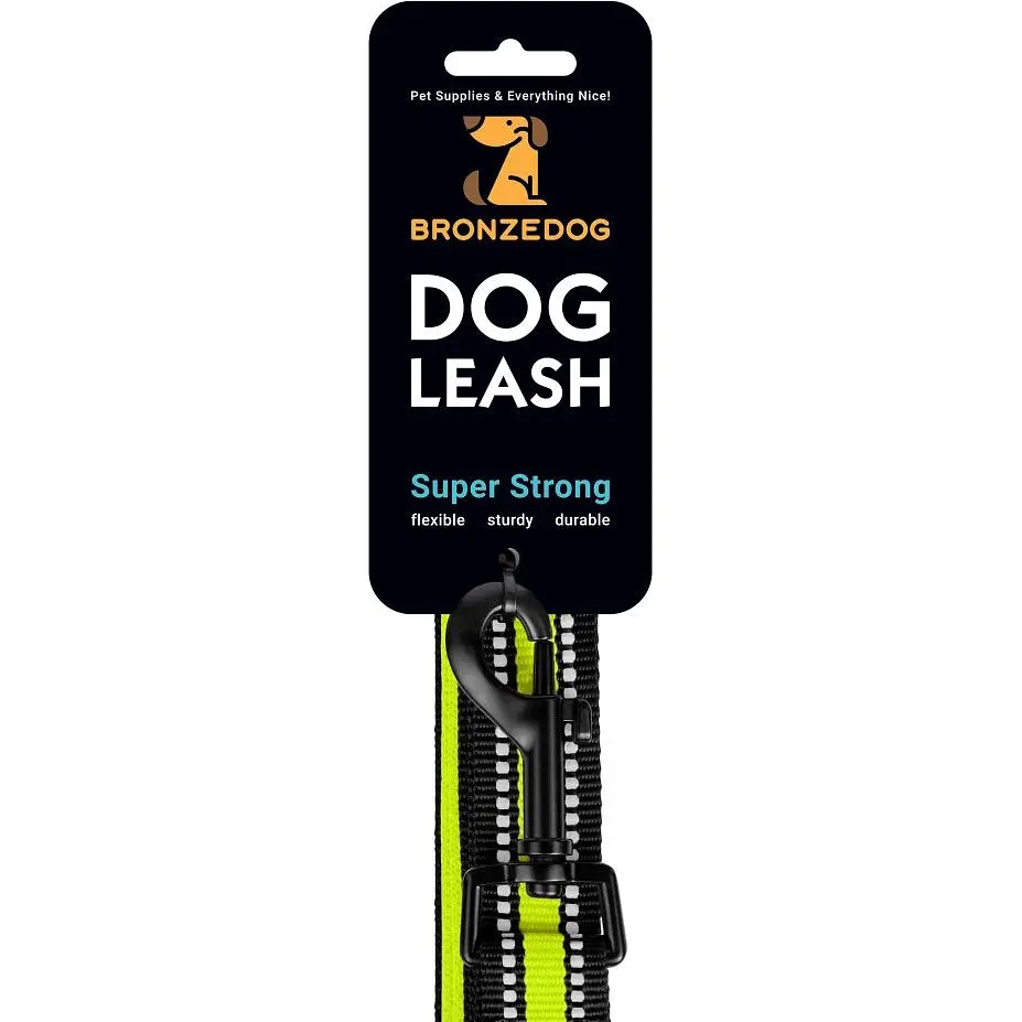 Повідець для собак BronzeDog Mesh, розмір М, 200х2 см, лимонний - фото 7