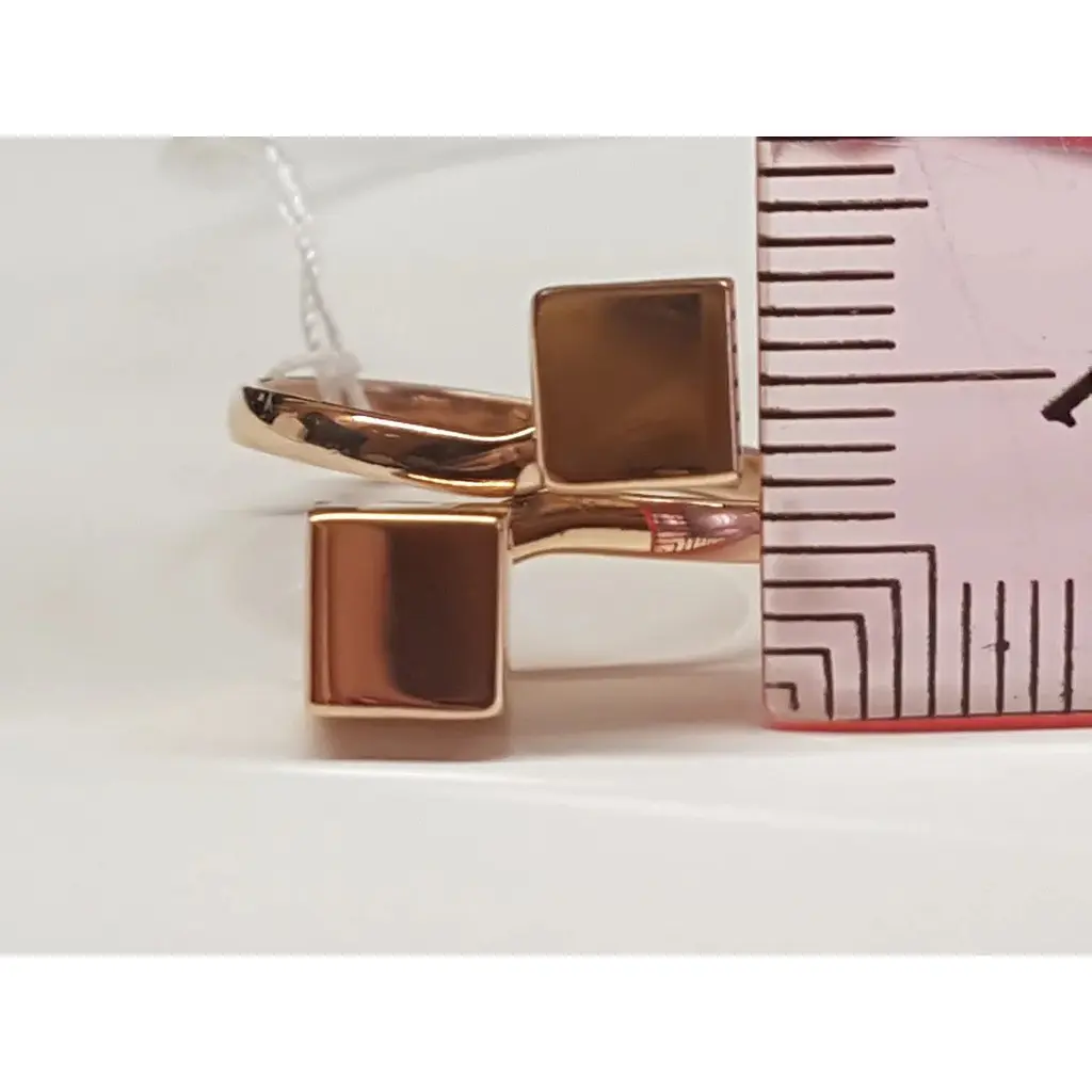 Золота незамкнена каблучка Tango Кубики. 391105 18 - фото 5