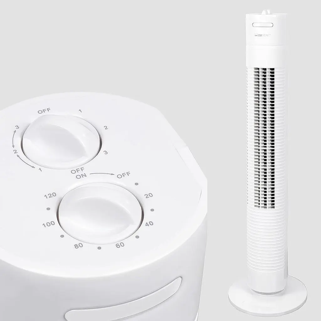 Колонний підлоговий вентилятор Clatronic TVL 3370 White, безшумний, кімнатний, із таймером та автоповоротом, білий - фото 4