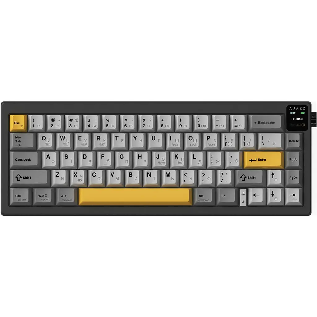 Клавіатура бездротова Ajazz AK650 Flying Fish Switch Чорний (AK650-FF-BGY)