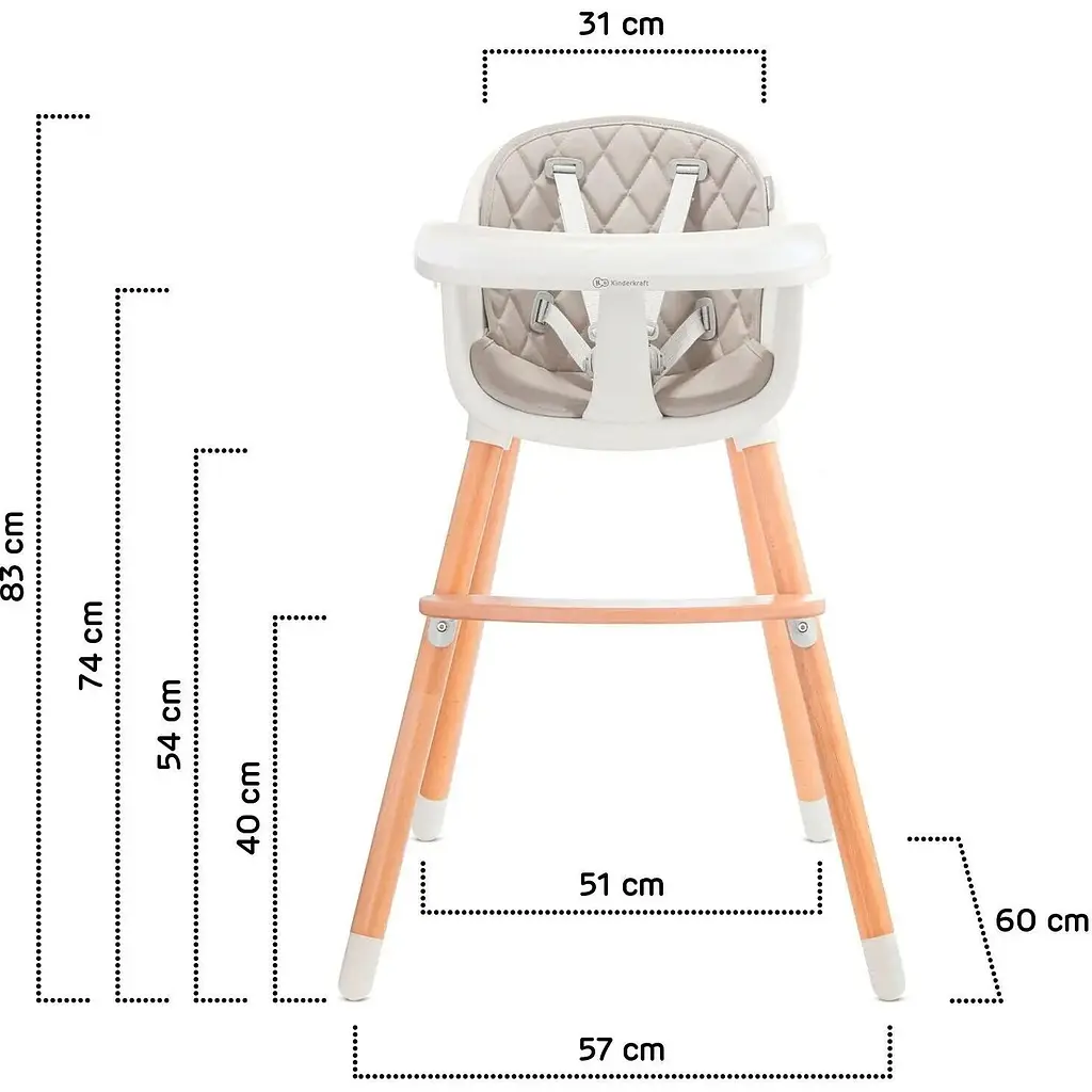 Стільчик для годування Kinderkraft Sienna Gray KKKSIENGRY0000 (00-00303941) - фото 12