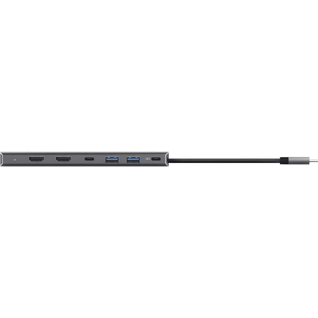 USB-Хаб Trust Dalyx 7in1 USB-C 2xUSB-А 3.2/2xUSB-С/2xHDMI/Display Port, Алюміній, 0.16м, Сірий (25661_TRUST) - фото 4