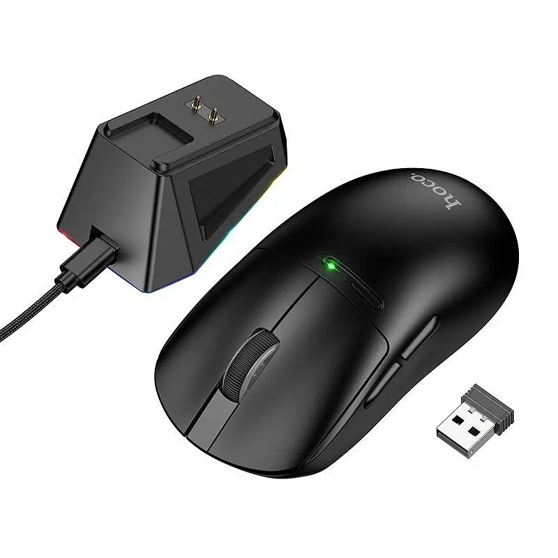 Миша HOCO RGB wireless mouse dock charging 3-mode DI89 |2.4G/BT/Type-C| - фото 2