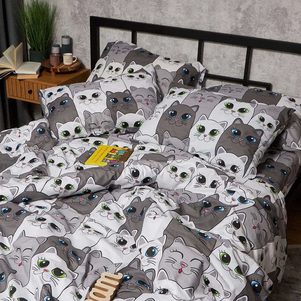 Комплект постільної білизни Moon&Star Бязь Gold Люкс Furry Friends Сімейні 160х220х2 наволочки 4х70х70 - фото 5