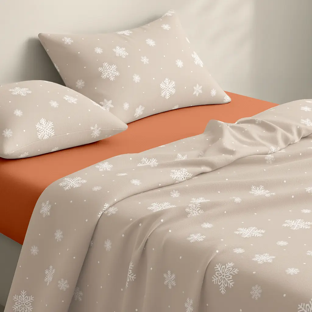 Дитяча постільна білизна фланель в ліжечко SNOWFLAKES LATTE CS3 COSAS (4822052477236) - фото 2