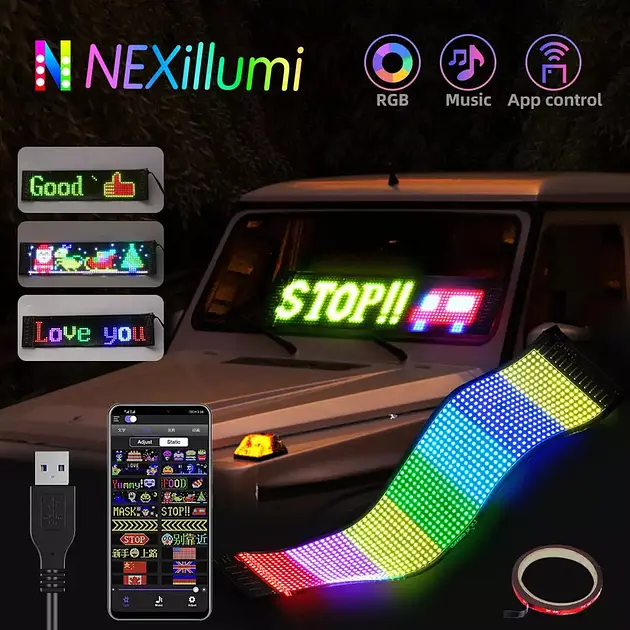 Гнучкий екран LED Matrix Panel APP Wi-Fi RGB 120 x 595 мм - фото 4