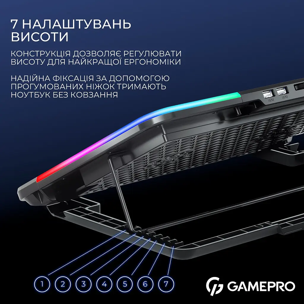 Подставка для ноутбука GamePro Black охлаждающая (CP590) - фото 10