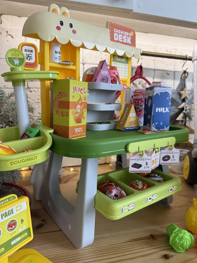 Игровой набор Super Market 2-в-1: тележка для покупок + кассовый аппарат (зеленый) - фото 8