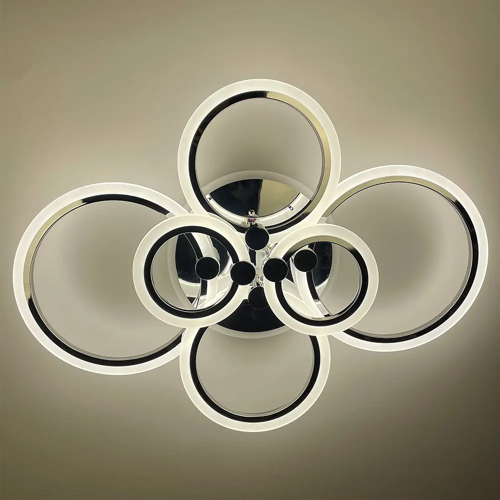 Светодиодная люстра Senta на 6 колец в серебряном корпусе Line.F A 2374/6 RGB CH - фото 4