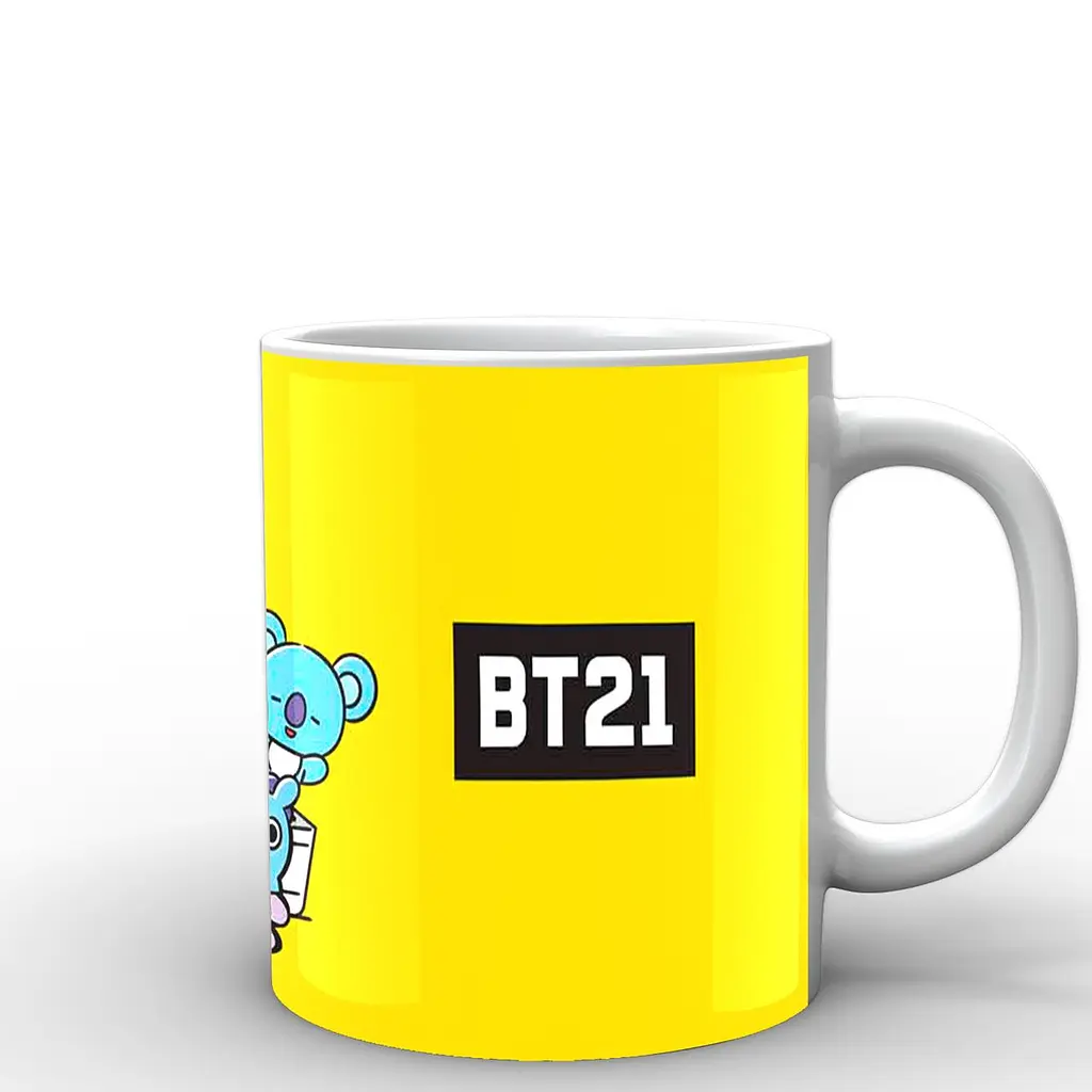 Кухоль GeekLand БТ21 на жовтому фоні BT21 BTS 02.46 330 мл жовтий - фото 2
