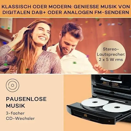 Стереосистема проигрыватель винила Auna Franklin 388 DAB+ (10040360) - фото 3