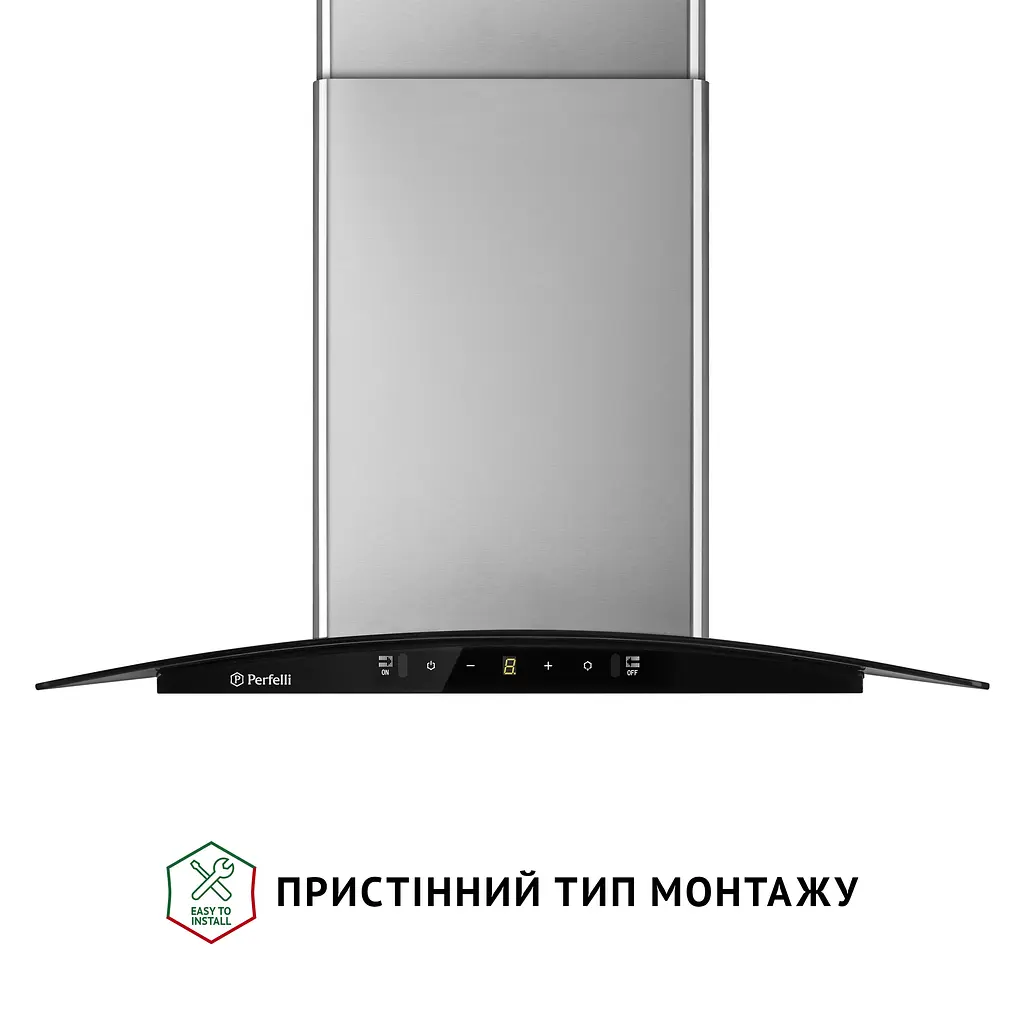 Витяжка декоративна зі склом Perfelli GRASSI 6PWX INOX - фото 2
