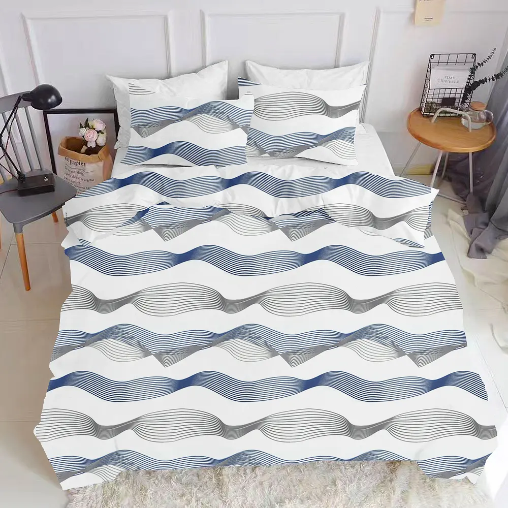 Євро постільна білизна WAVE BLUE GREY CS2 COSAS (4822052061442) - фото 2