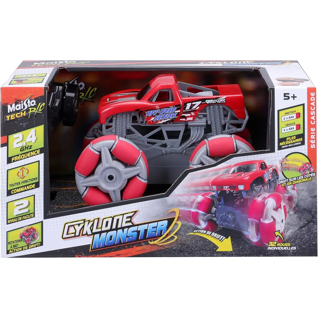Машинка игрушечная на радиоуправлении Maisto Tech Cyklone Monster красная (82521 red) - фото 4