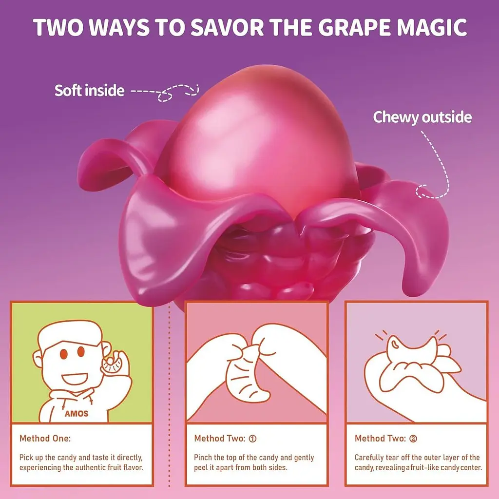 Желейні цукерки Amos Peelerz Gummy Grape 170г - фото 6