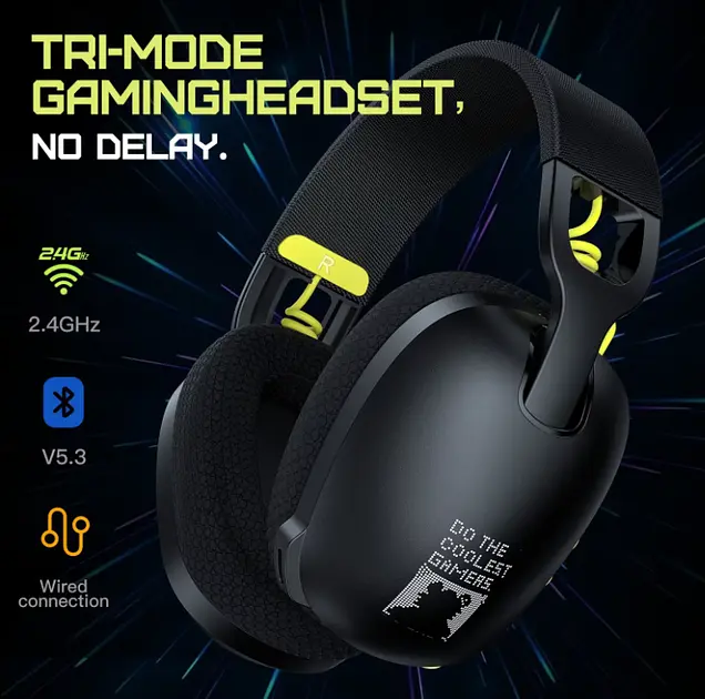Беспроводные игровые наушники Onikuma B2 / 2.4G / Bluetooth 5.3 / AUX / Black - фото 3