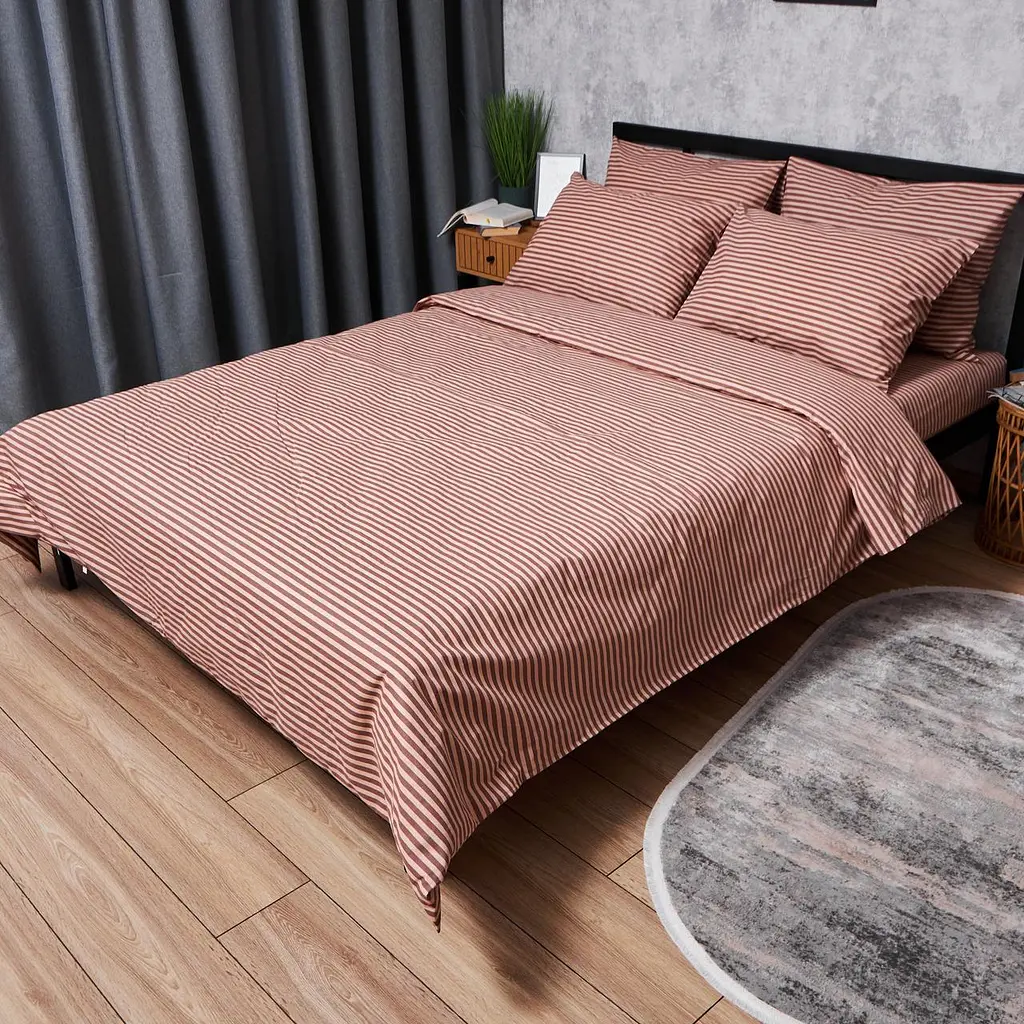 Комплект постельного белья Moon&Star Бязь Gold Люкс Autumn Stripes Евро 200х220 наволочки 2х70х70 - фото 1