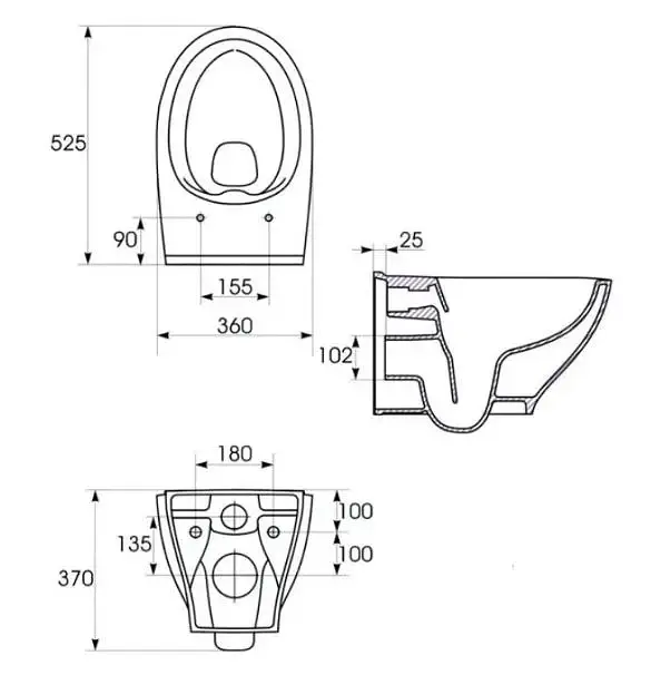 Інсталяція Cersanit AQUA 22 QF з кнопкою INTERA + унітаз MODUO із сидінням Slim 30412 - фото 9