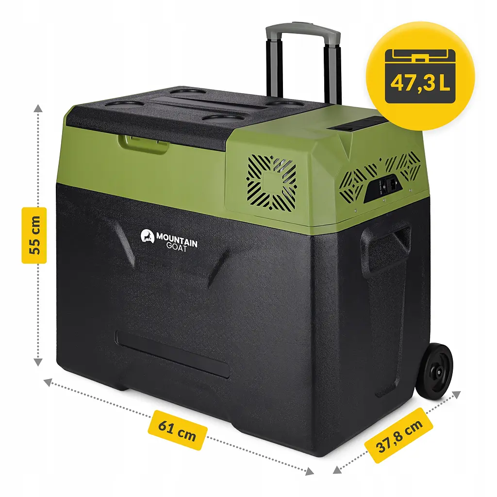 Холодильник туристичний компресорний Mountain Goat XTREME 47.3 л електричний, переносний Black/Olive (P-5905973404891) - фото 7