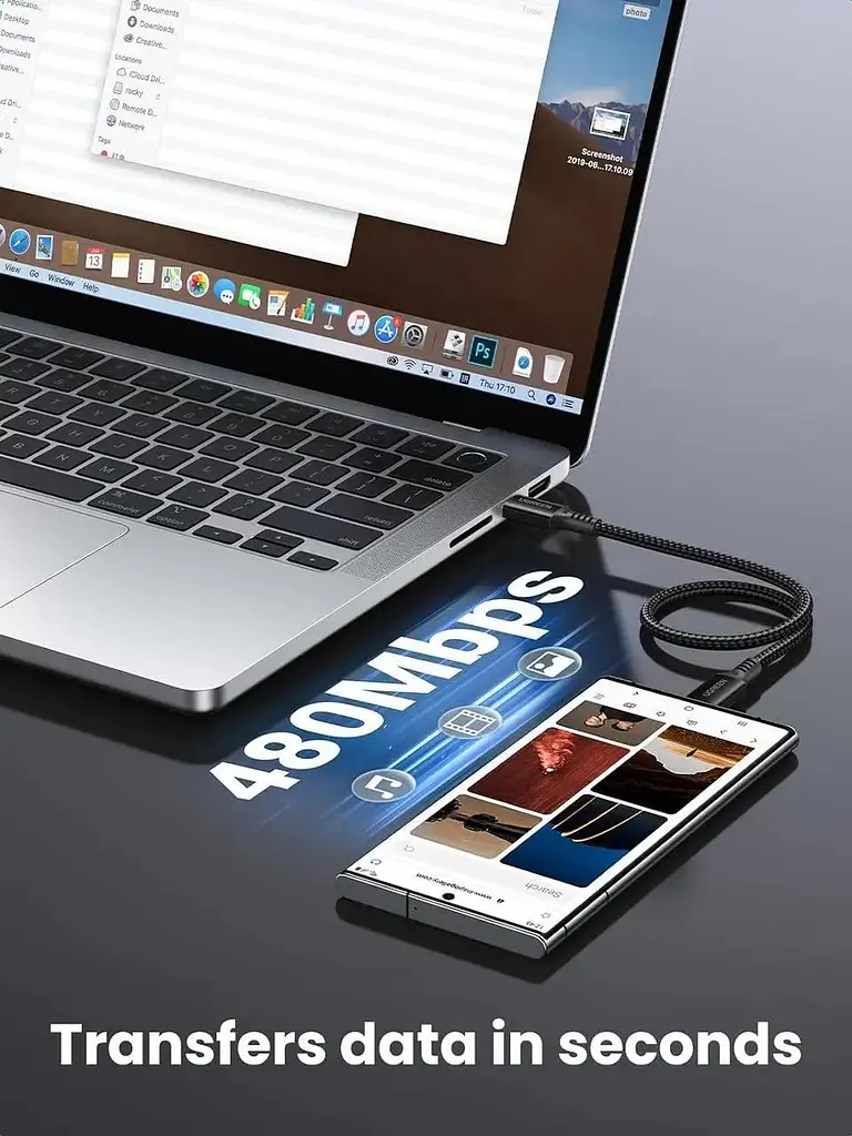 Кабель зарядний UGREEN USB C to USB C Charger Cable 100 W кабель для швидкого заряджання 2 м Black (US555) - фото 6