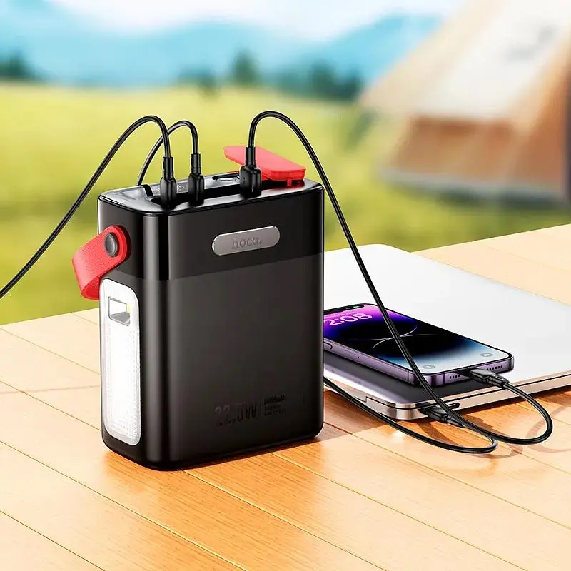Павербанк з ліхтарем Hoco Title J143 80000 mAh 22W PD QC чорний - фото 7