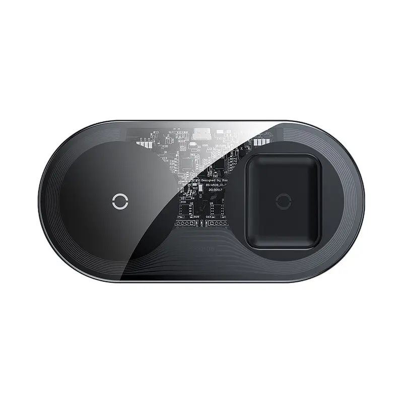 Бездротовий зарядний пристрій Baseus Simple 18W 2 in 1 Crystal (WXJK-A01) - фото 4