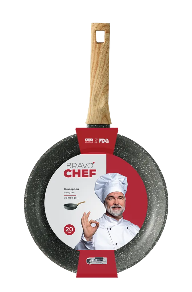 Сковорода Bravo Chef глубокая 20 см kuh0016894 - фото 4
