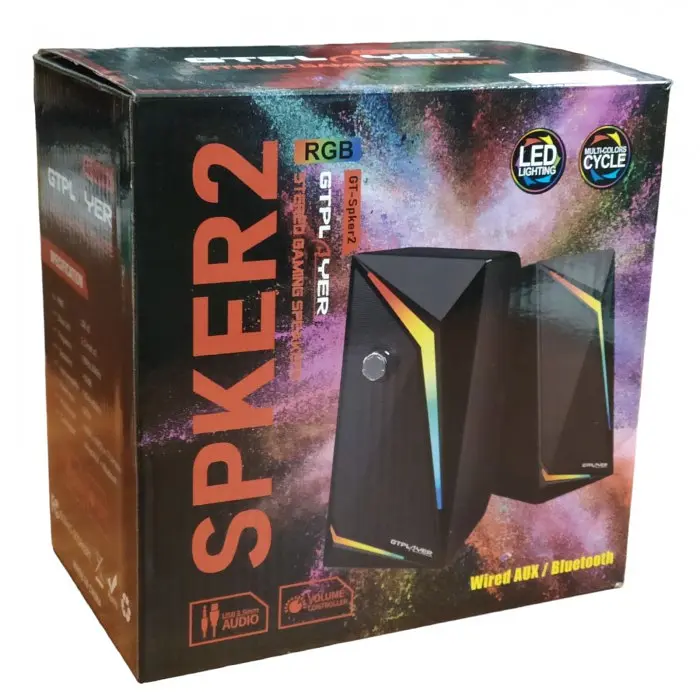 Комп'ютерні блютуз колонки акустика з RGB підсвічуванням Bluetooth колонки 2.0 USB Gtplayer GT-Spker 2 - фото 6