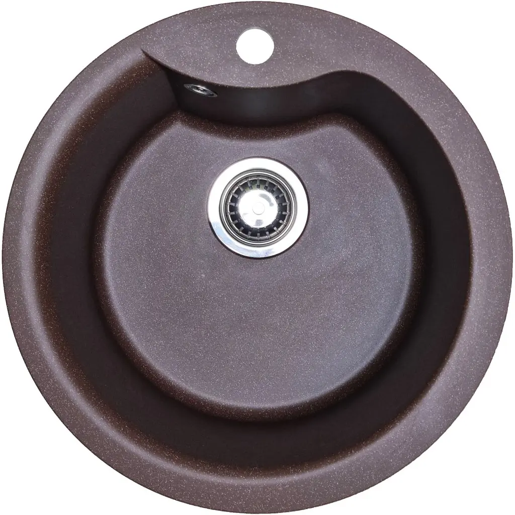 Кухонна мийка Adamant WAVE коричнева d 485x210 мм, без крила d 48 - фото 3