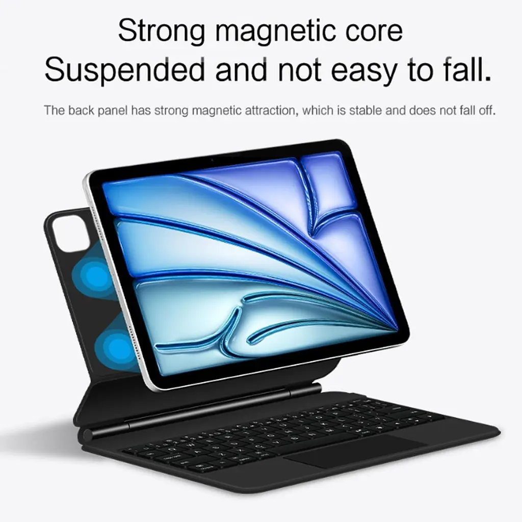 Чехол для iPad Pro 13 дюймов (2024) с клавиатурой, магнитная клавиатура с мультисенсорным трекпадом, магнитный беспроводной чехол - фото 7