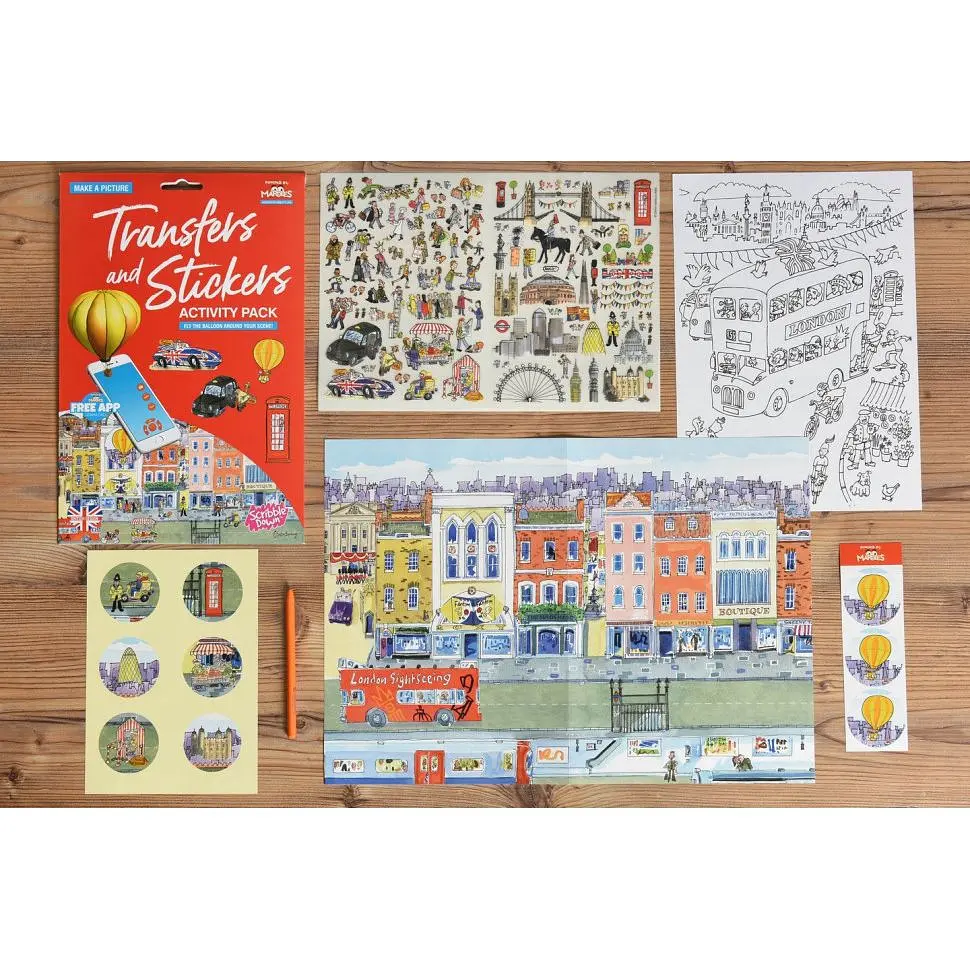 Набор переводных наклеек Scribble Down с онлайн приложением Лондон А4 SD/19 - фото 5
