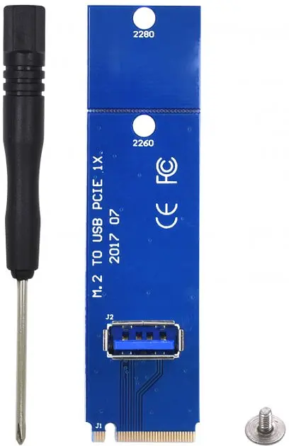 Райзер-адаптер Dynamode NGFF M.2 Male to USB 3.0 Female для PCI-E 1X - фото 3