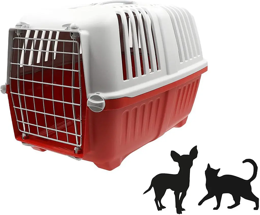 Переноска для тварин 55x36x36 см MPS PRATIKO 2 RED (двері металеві) - фото 2