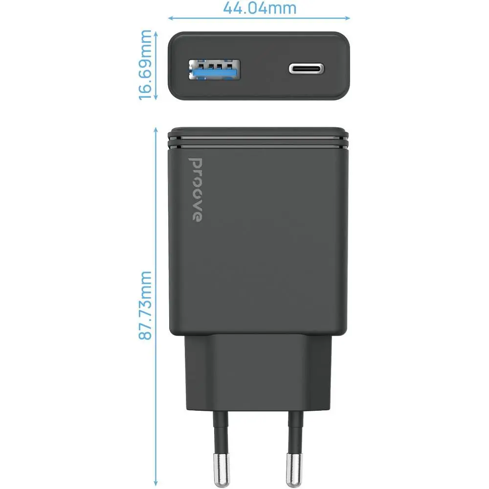 Зарядний пристрій Proove Slender 45W (Type-C + USB) black (WCSL45110001) - фото 3