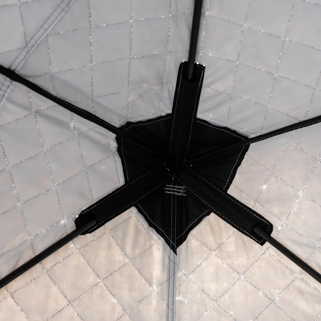 Палатка зимняя утепленная "Куб" (3-местная 210х210х210), Зимняя палатка для рыбака туризма кемпинга и путешествий черный Lugi LU-BD18B - фото 5