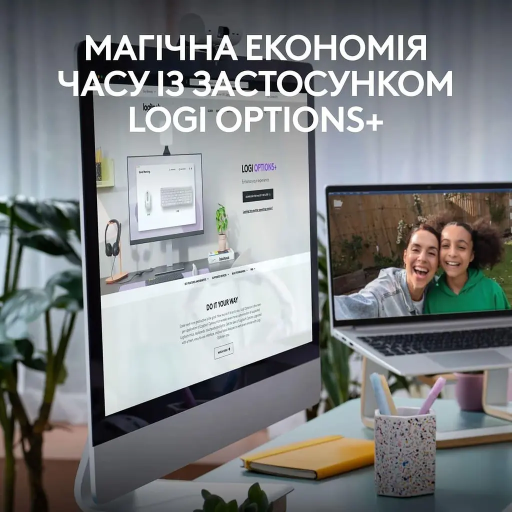 Комплект (клавиатура и мышь) Logitech MK950 Wireless (920-012491) Off-White - фото 7