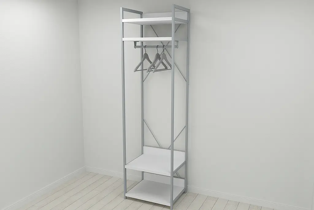 Шафа Гардероб Уні секція 2 серії Конект Ferrum-decor 220x60x50см Сірий метал ДСП Білий 32 мм (FRD-104539) - фото 5