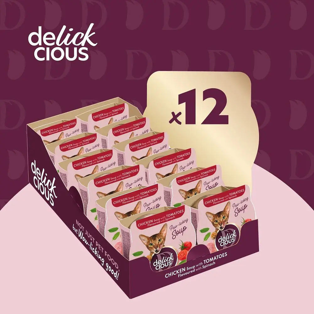 Суп для котів Delickcious з курки з томатами та шпинатом 80 г - фото 6