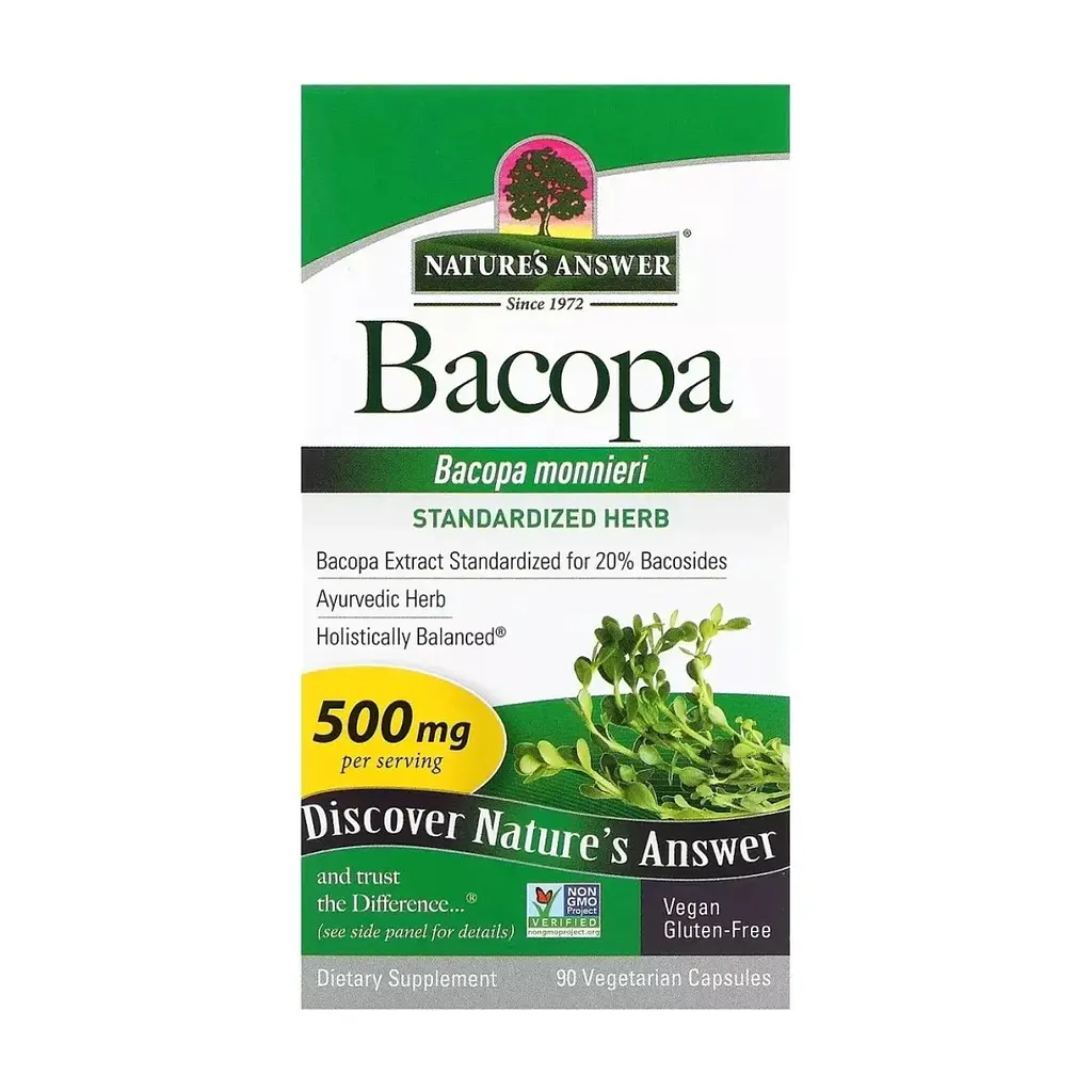 Трави Nature's Answer Бакопа, 500 мг, Bacopa, 90 вегетаріанських капсул (NTA-16360) - фото 2