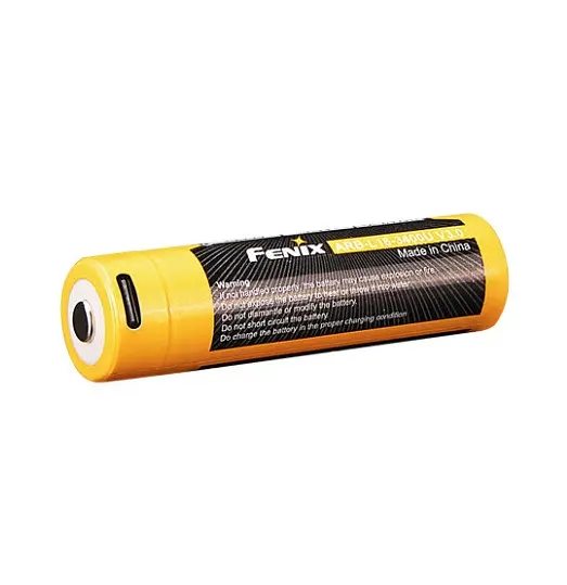 Акумулятор 18650 Fenix 3400mAh 3.6V Li-ion із Type-C зарядкою (Чорно-жовтий) - фото 2