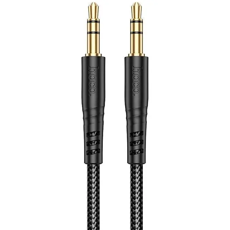 Кабель Hoco UPA24 Smooth AUX audio cable 3.5 мм - 3.5 мм 1 м чорний - фото 3