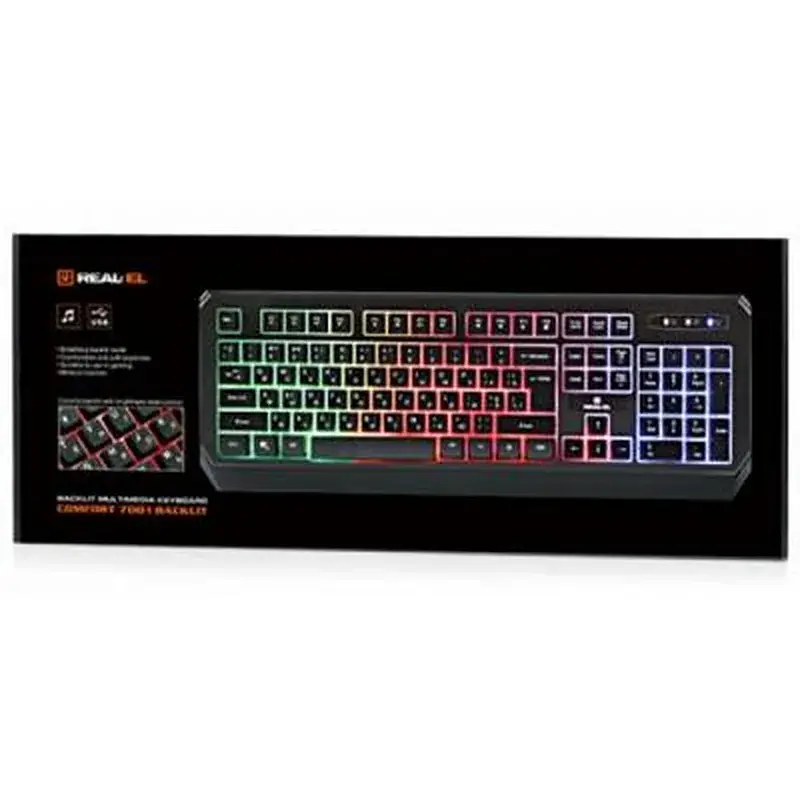 Клавіатура REAL-EL 7001 Comfort Backlit Black (EL123100035) - фото 8
