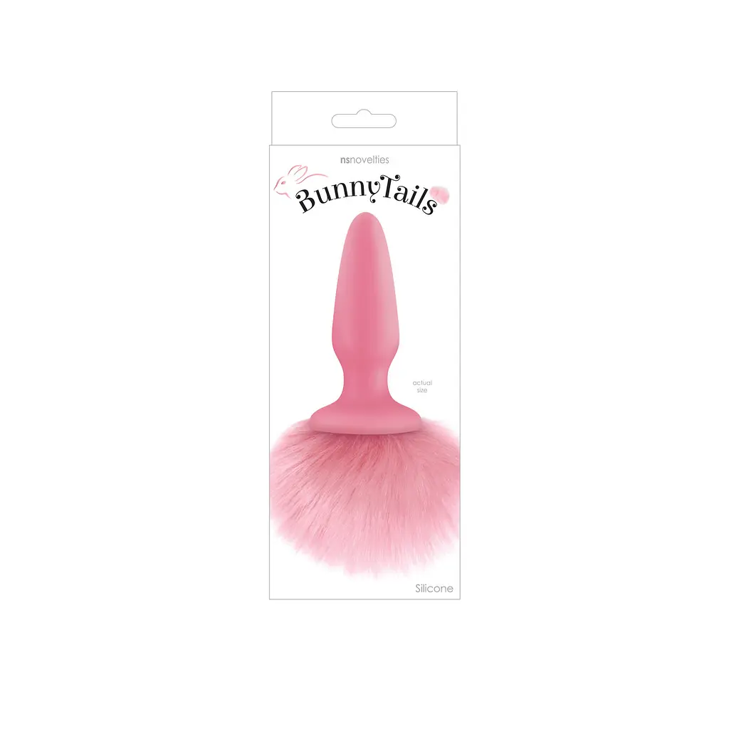 Анальна пробка з м'яким пухнастим хвостом кролика рожева Bunny Tails Pink - фото 2