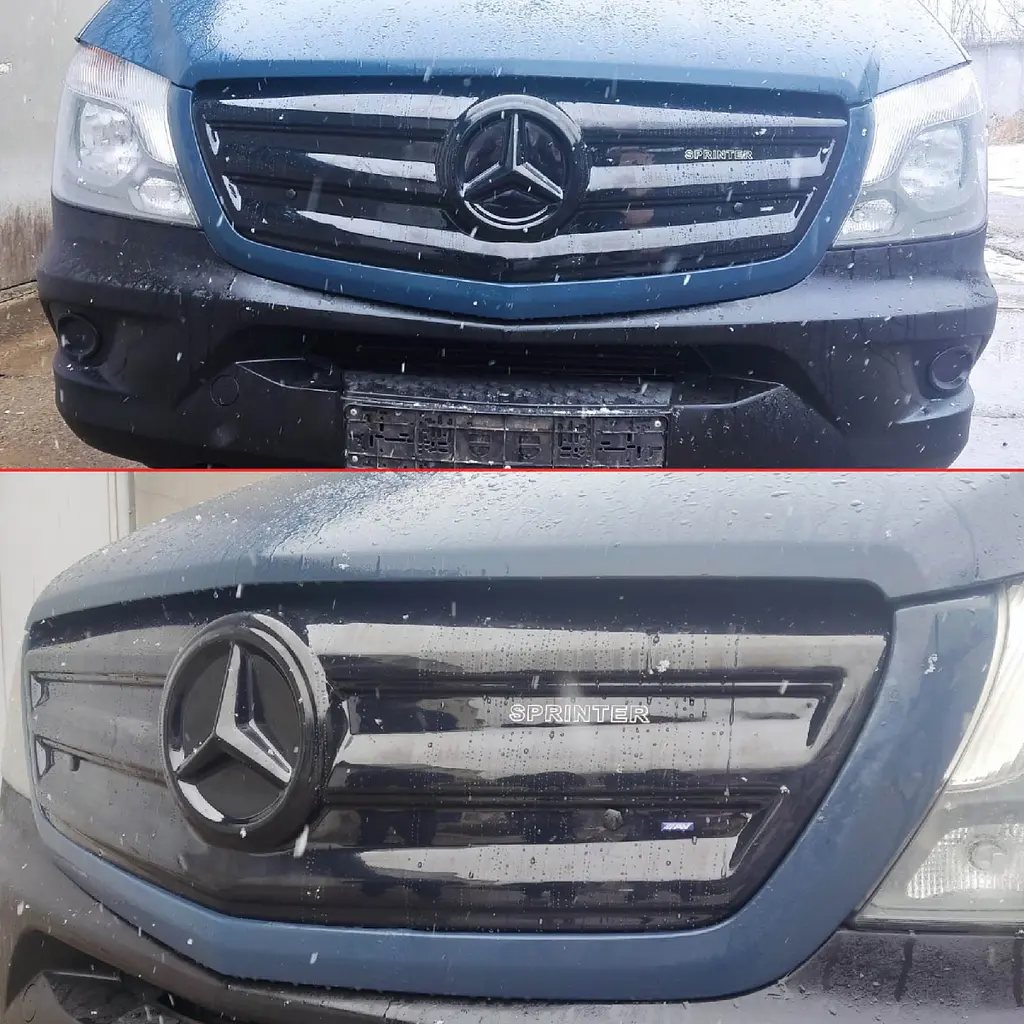 Зимова накладка на решітку радіатора Merсedes Sprinter 2014-2018 Глянець (VoronGlass) - фото 3