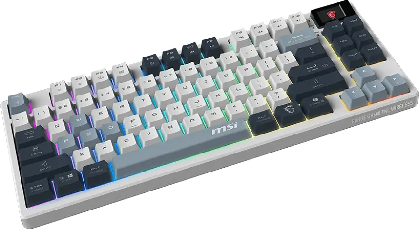 MSI Клавіатура механічна FORGE GK600 TKL W SKY UA 104key, механічний Linear, USB-A, Wireless, Bluetooth, EN/UKR/RU, RGB, білий - фото 2