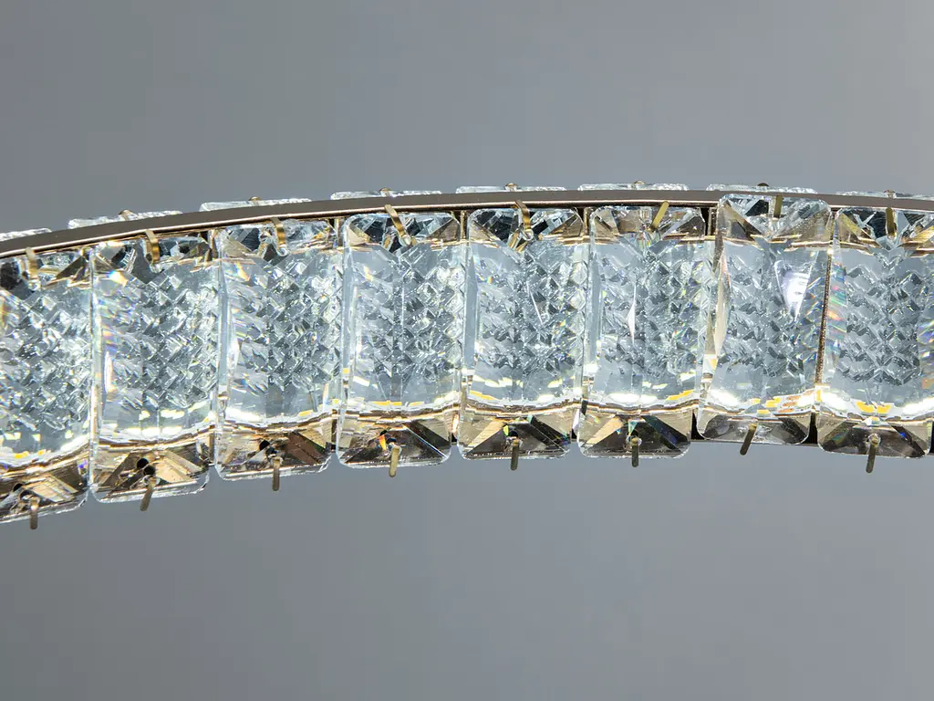 Підвісна кришталева LED-люстра Diasha D8880/600G, золота, Ø 65 см, 92 W, з пультом - фото 6