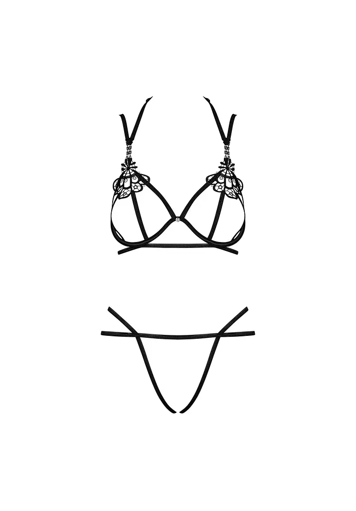 Эротический комплект белья Obsessive Badossa L/XL черный - фото 7