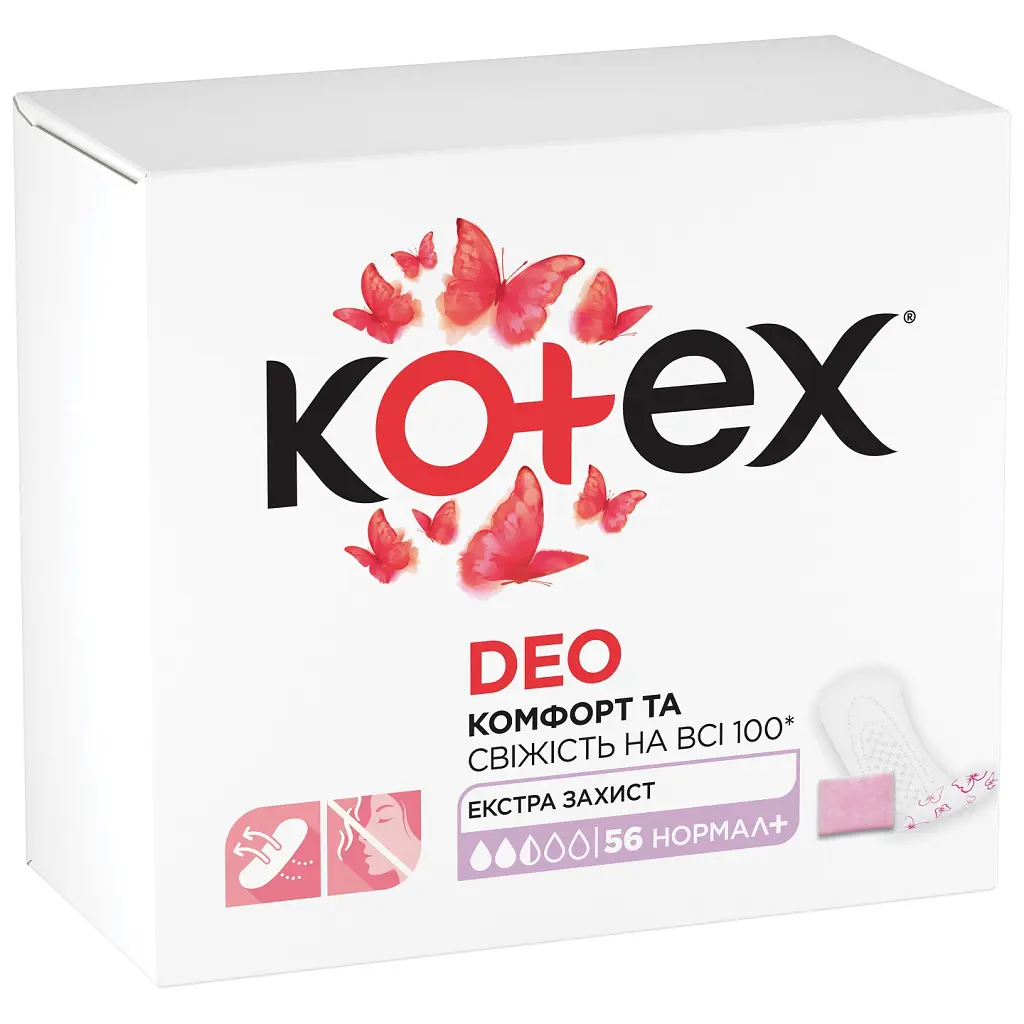 Щоденні прокладки Kotex Normal Plus Deo 56 шт. (5029053548265) - фото 2