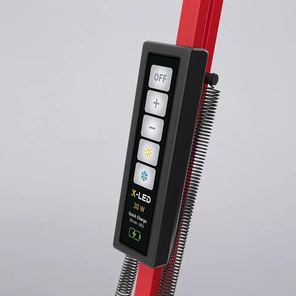 Настільна світлодіодна LED лампа з функцією роботи від Power Bank X-LED 30Вт червона - фото 5